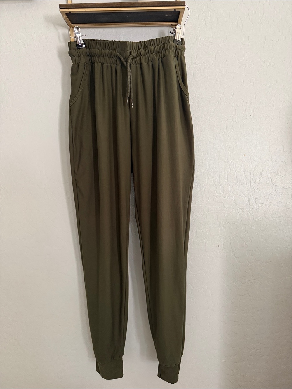 Olive Green Drawstring Jogger Pants